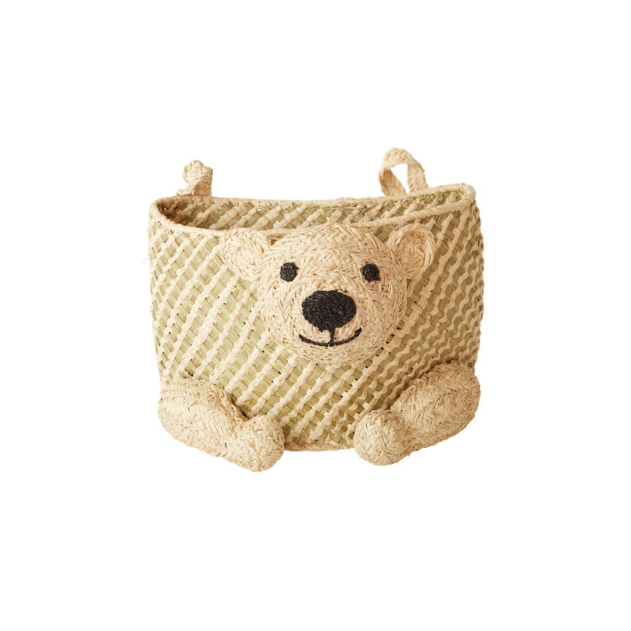 Hanging Seagrass Bear Shaped Storage Basket Rice DK Vibrant Home